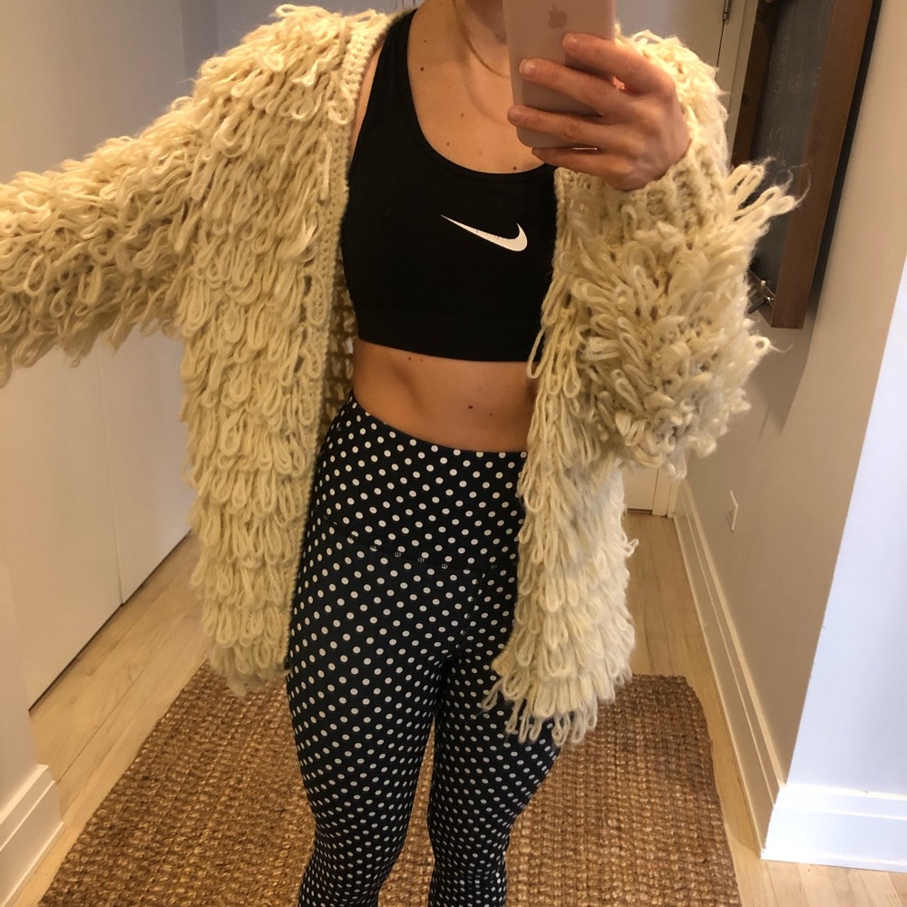 Cozy knit oatmeal long cardigan - boho chic